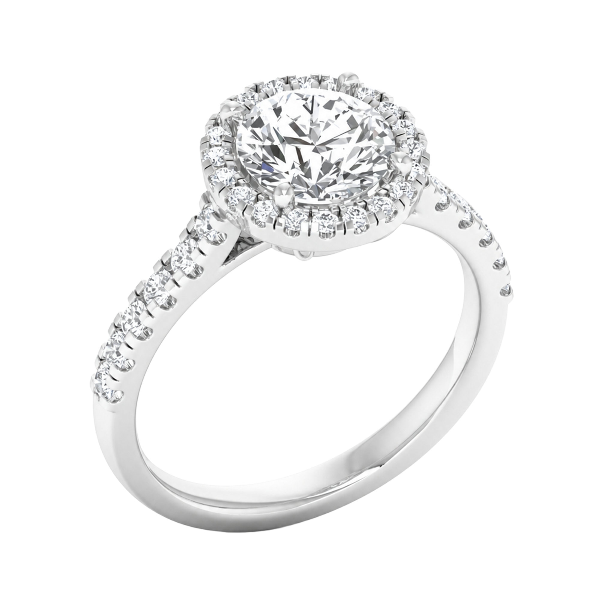 Round Halo Ring 0.8 to 3.7 Carat