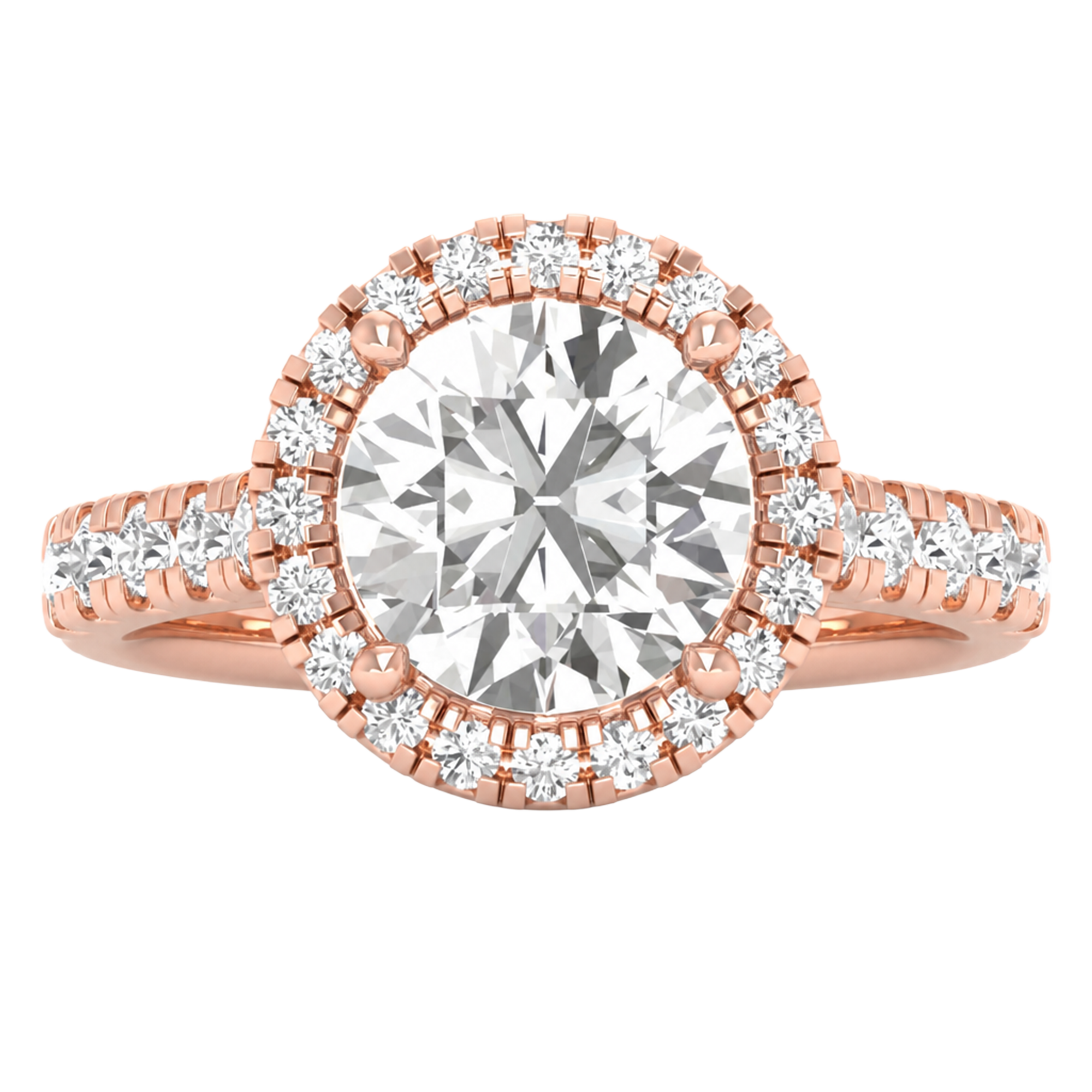 Round Halo Ring 0.8 to 3.7 Carat