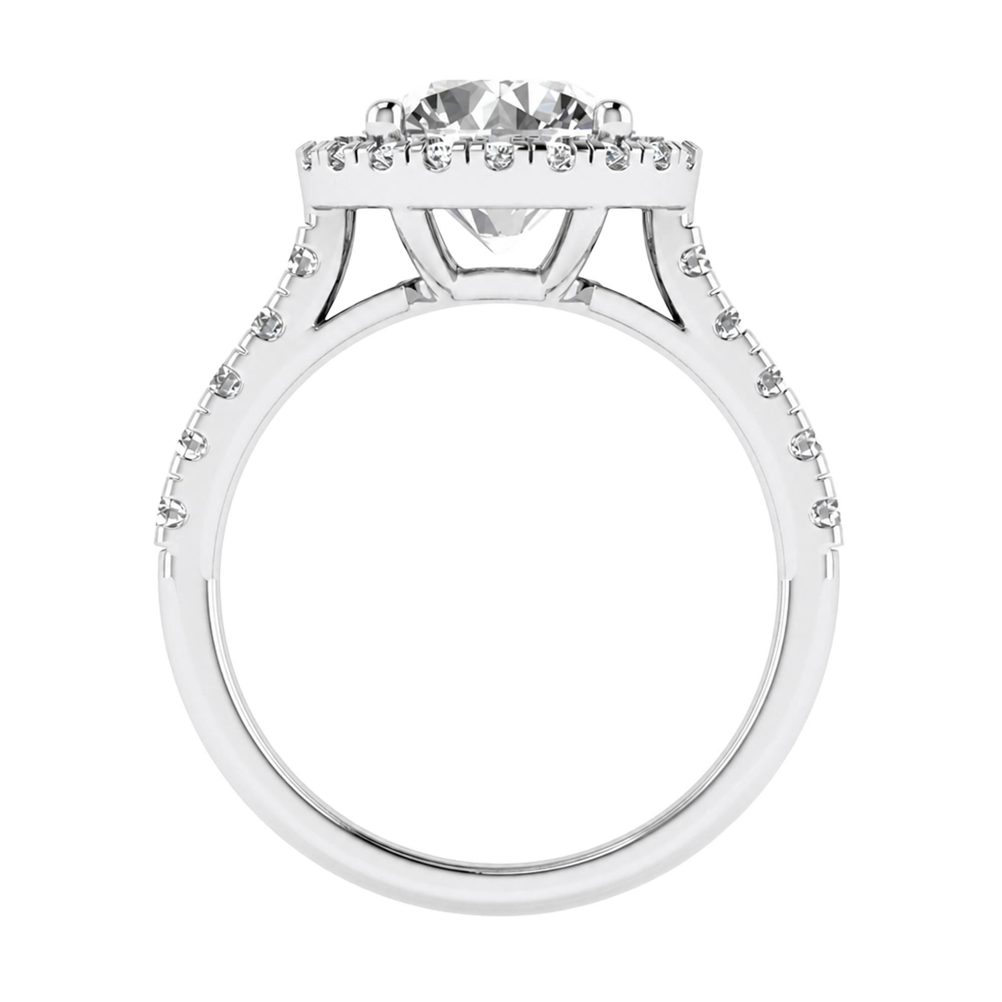 Round Halo Ring 0.8 to 3.7 Carat