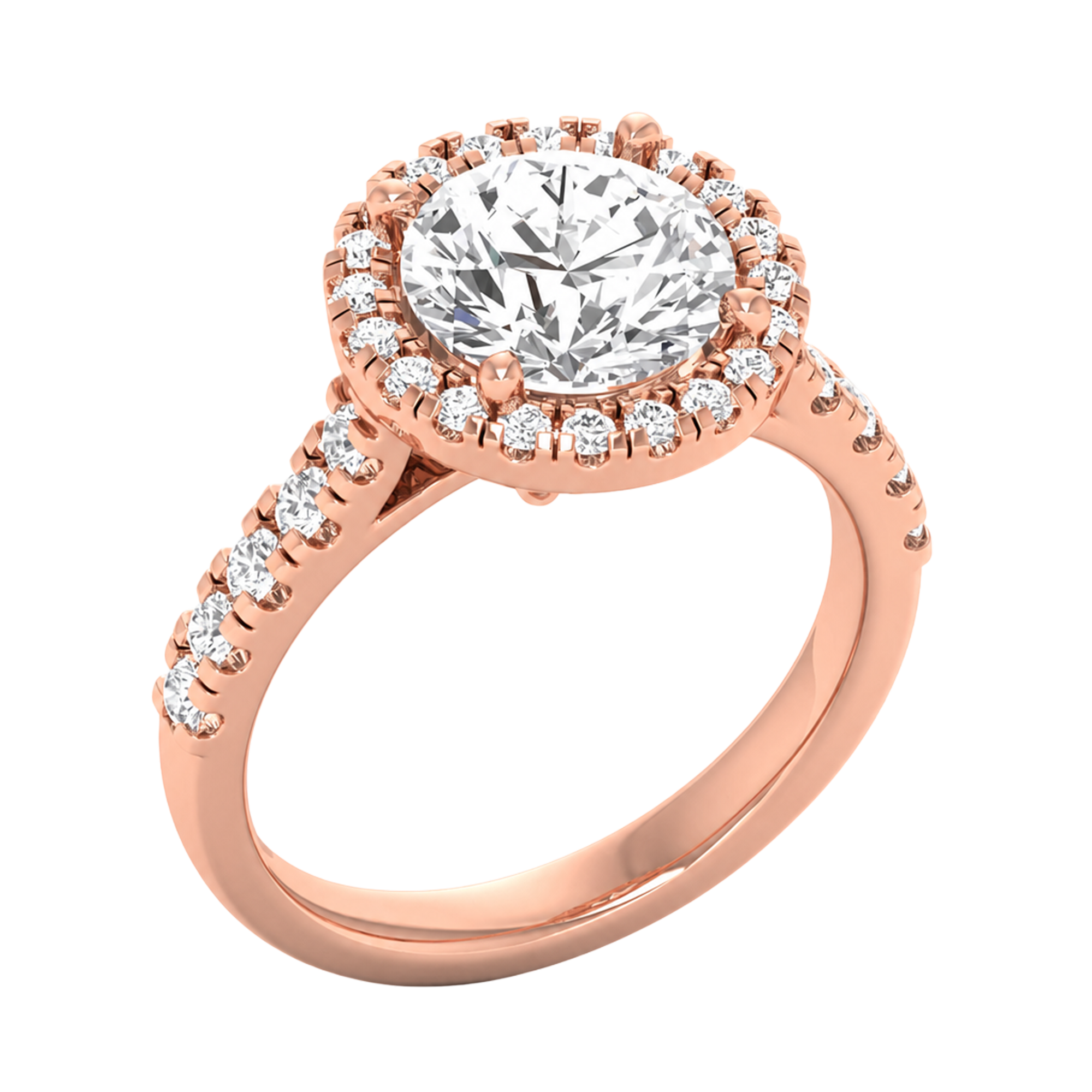 Round Halo Ring 0.8 to 3.7 Carat