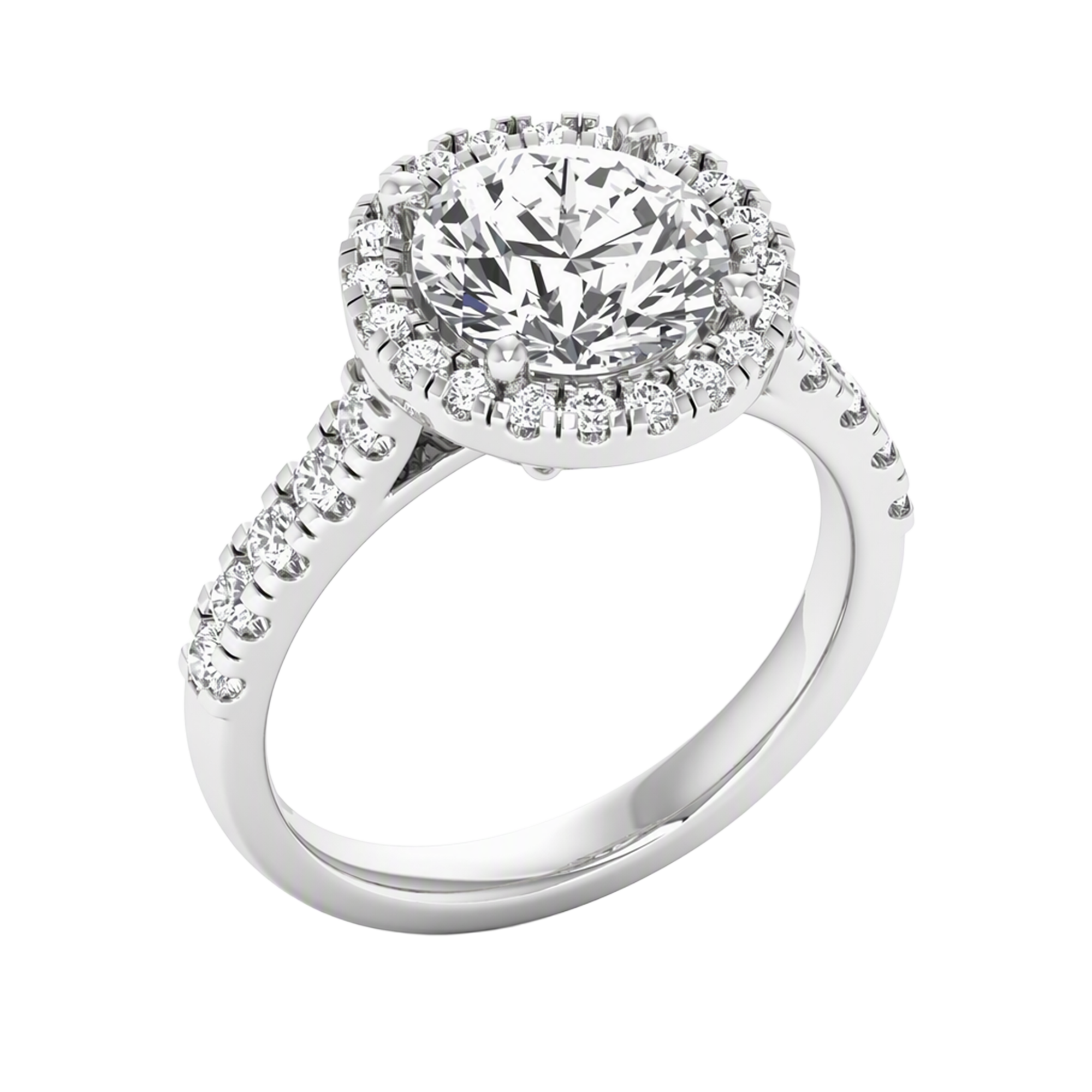 Round Halo Ring 0.8 to 3.7 Carat