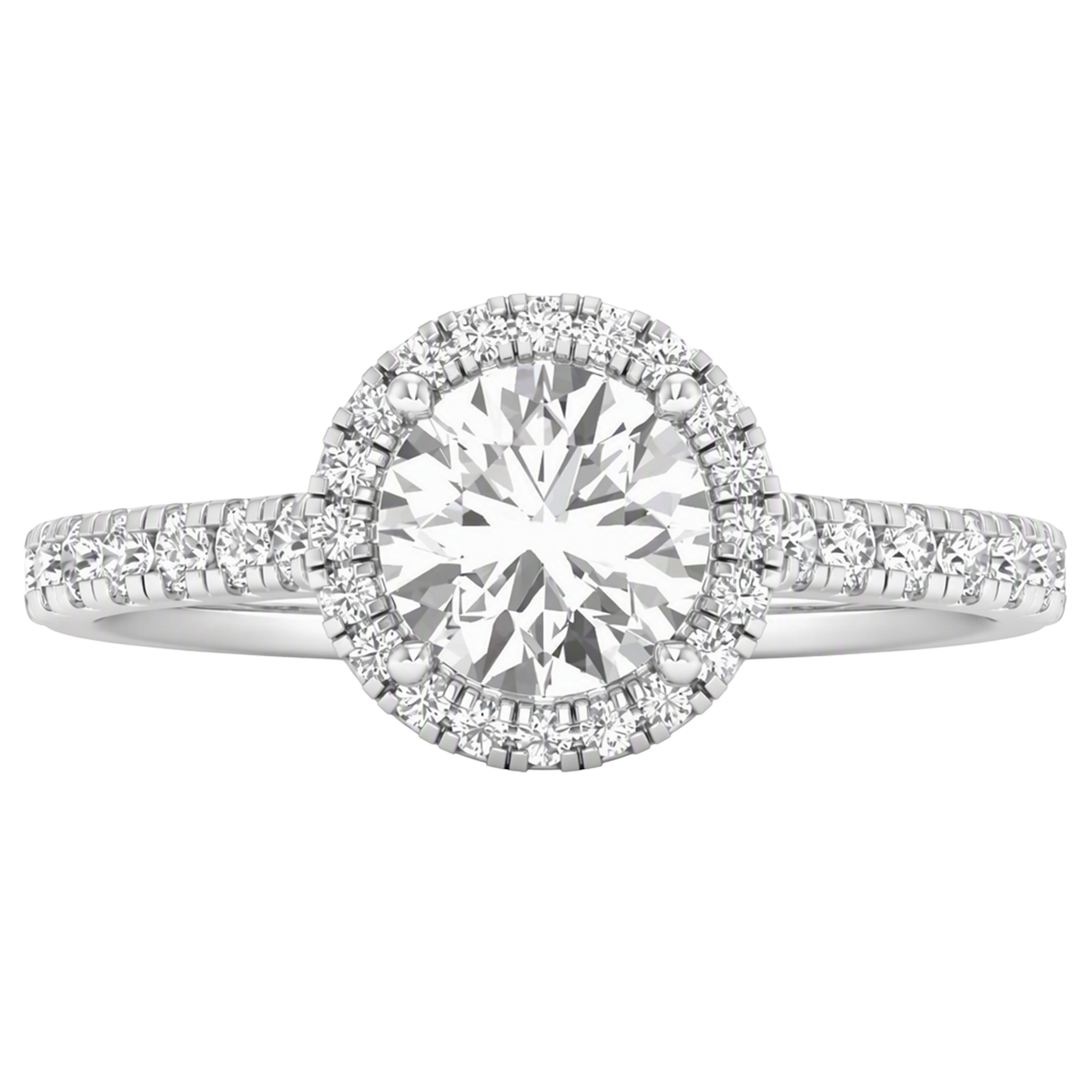 Round Halo Ring 0.8 to 3.7 Carat