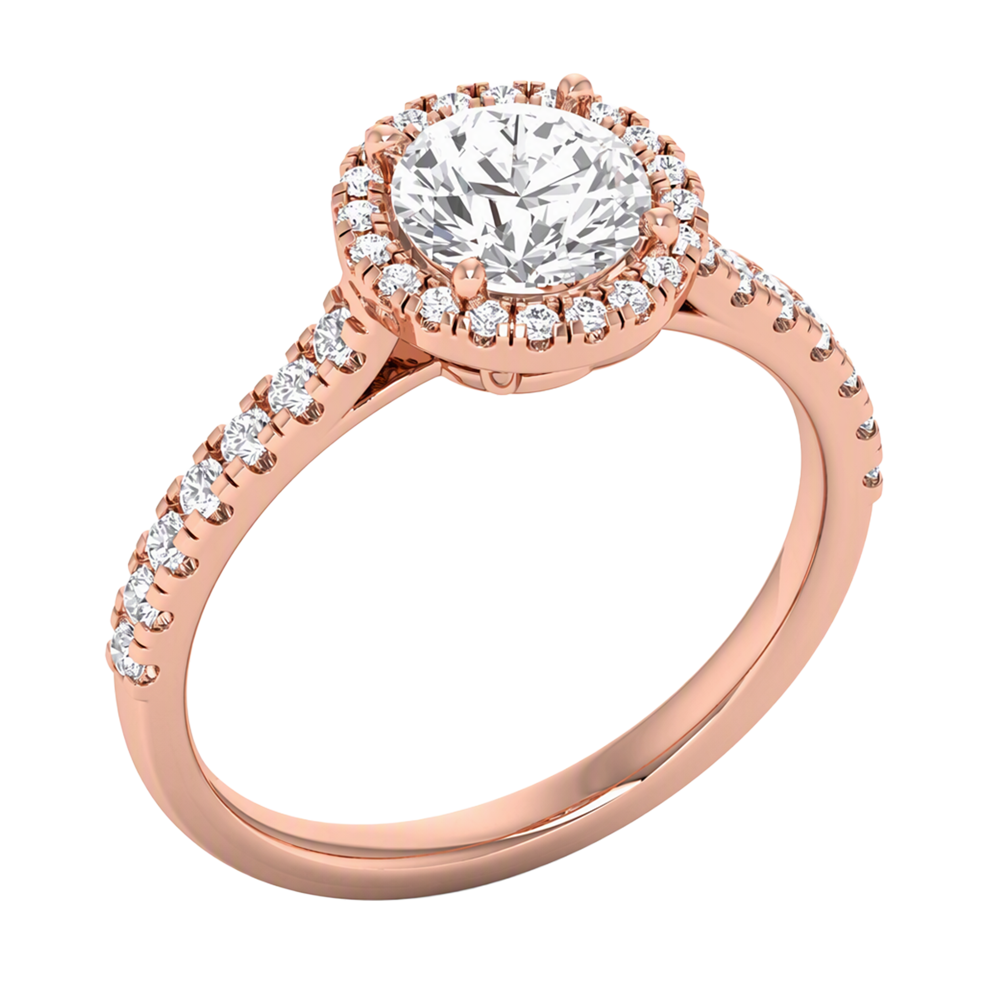 Round Halo Ring 0.8 to 3.7 Carat