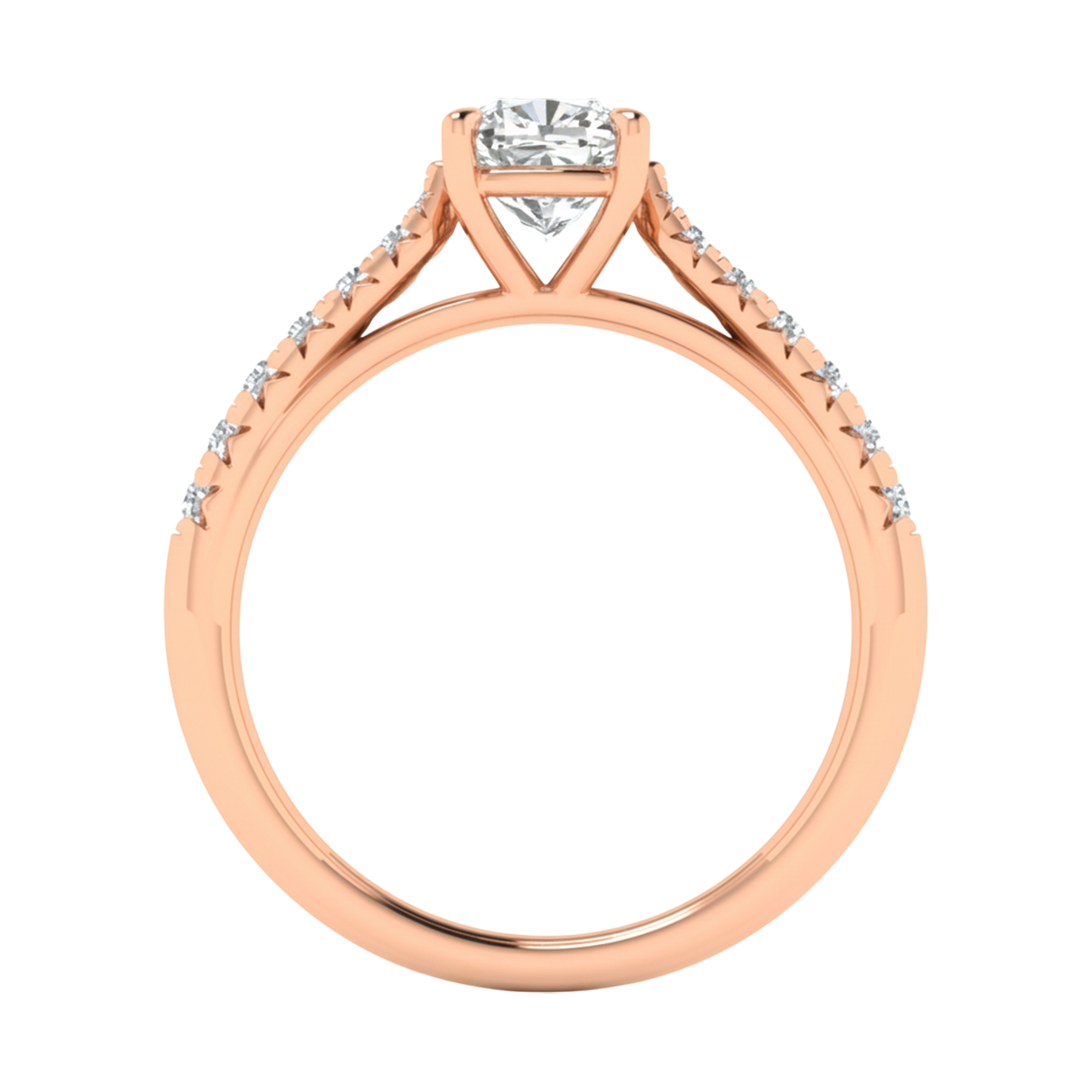 Louisa Diamond Solitaire Pavé Ring Cushion - 0.7ct to 3.1ct