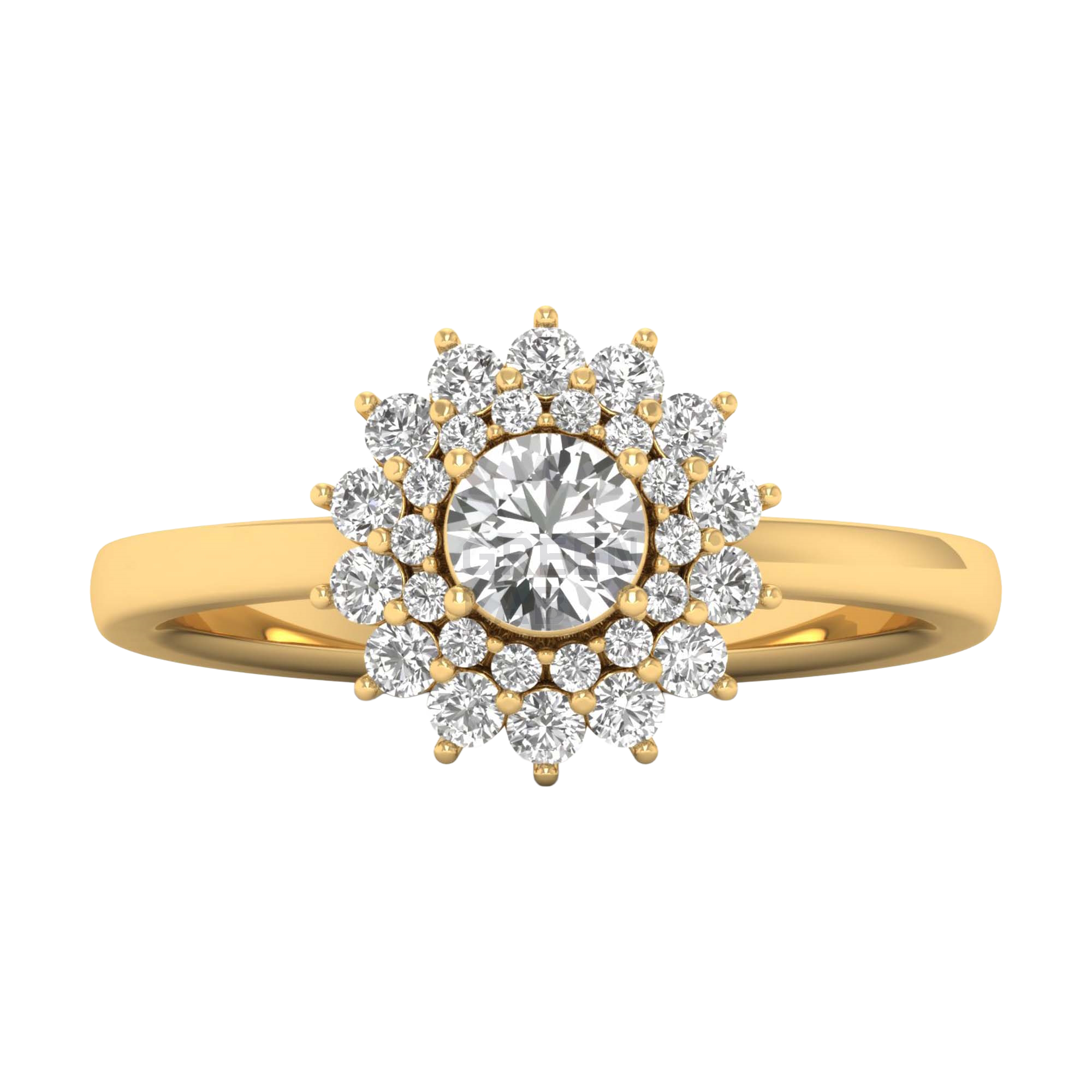 Entourage ring met ronde diamanten 0,7 karaat