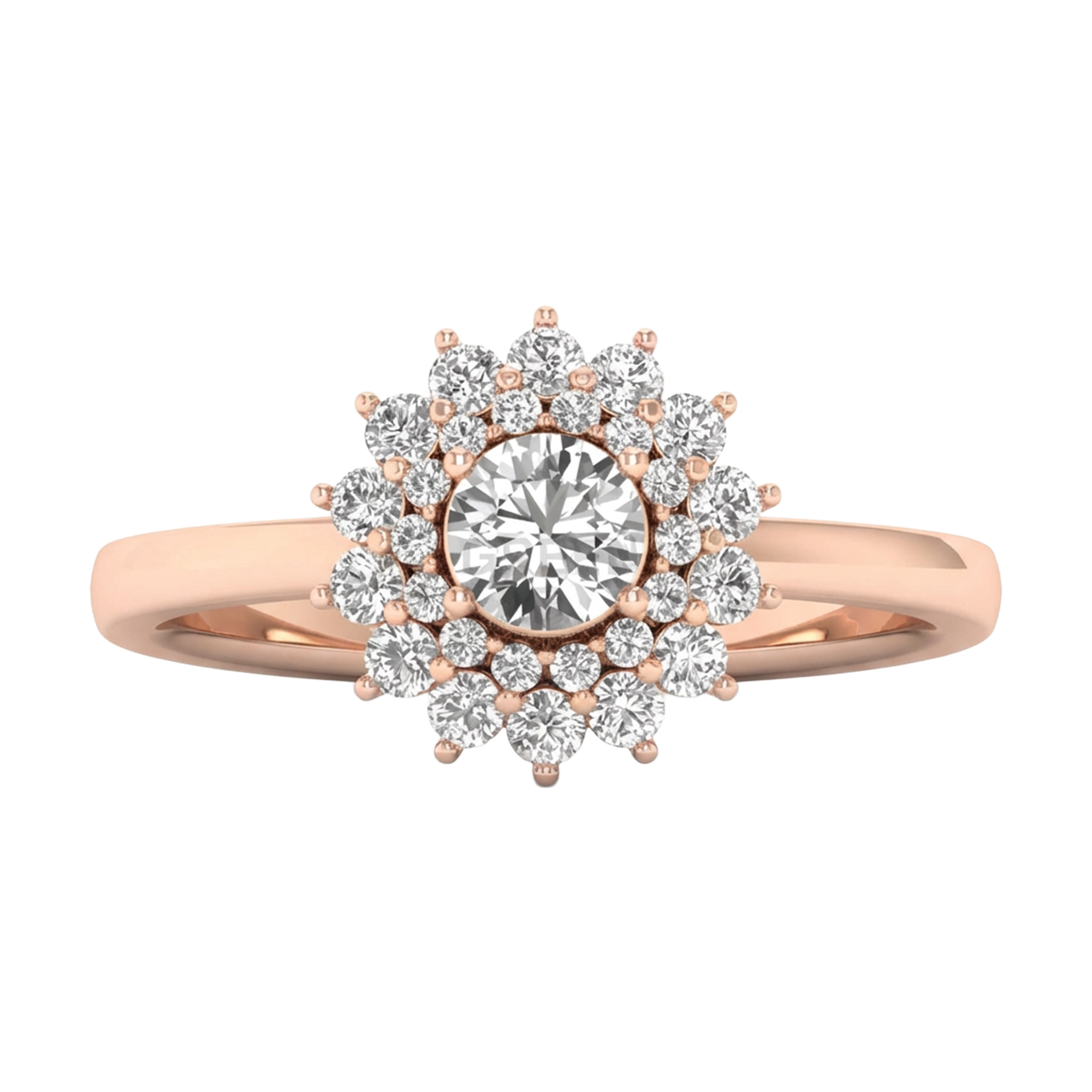 Entourage ring met ronde diamanten 0,7 karaat