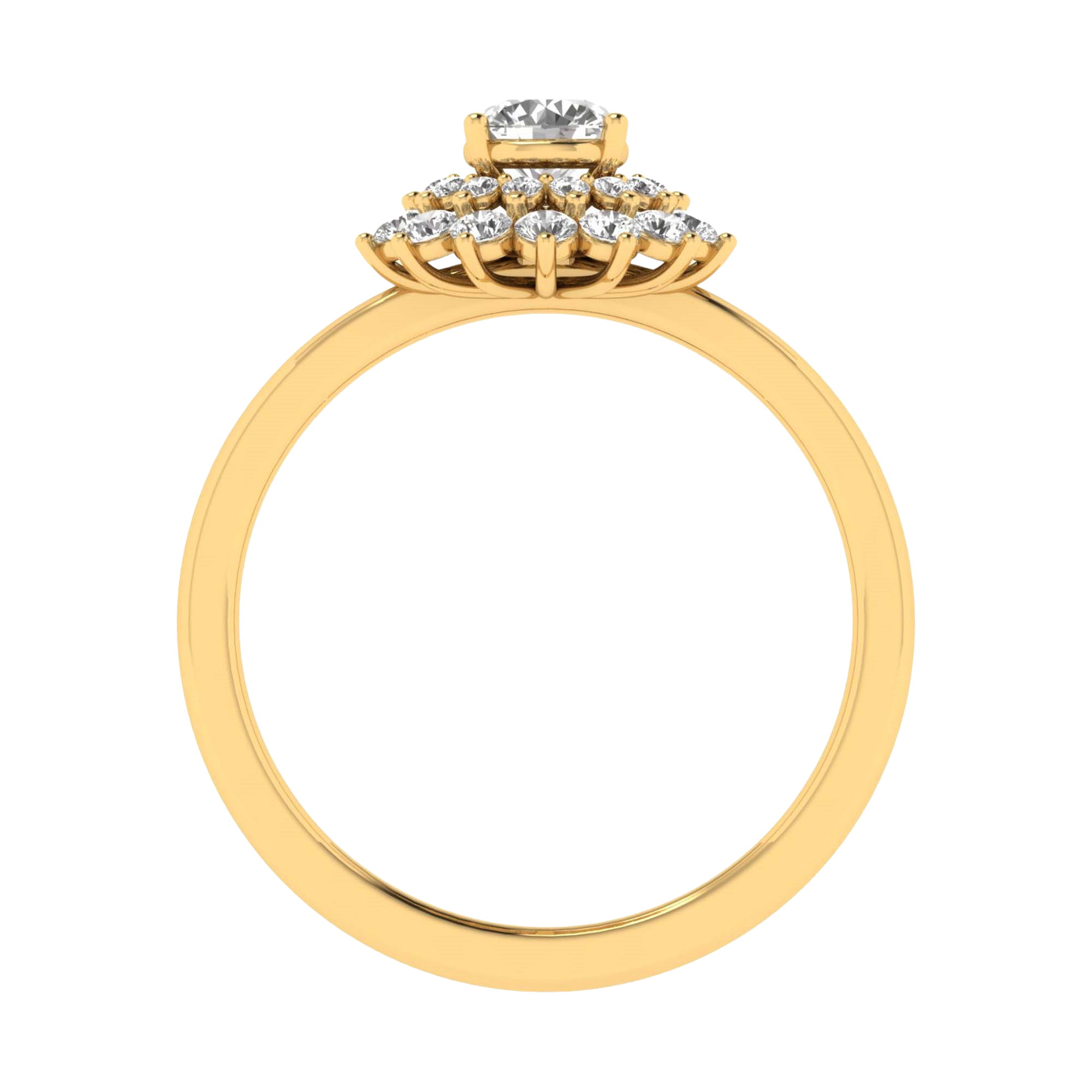 Entourage ring met ronde diamanten 0,7 karaat