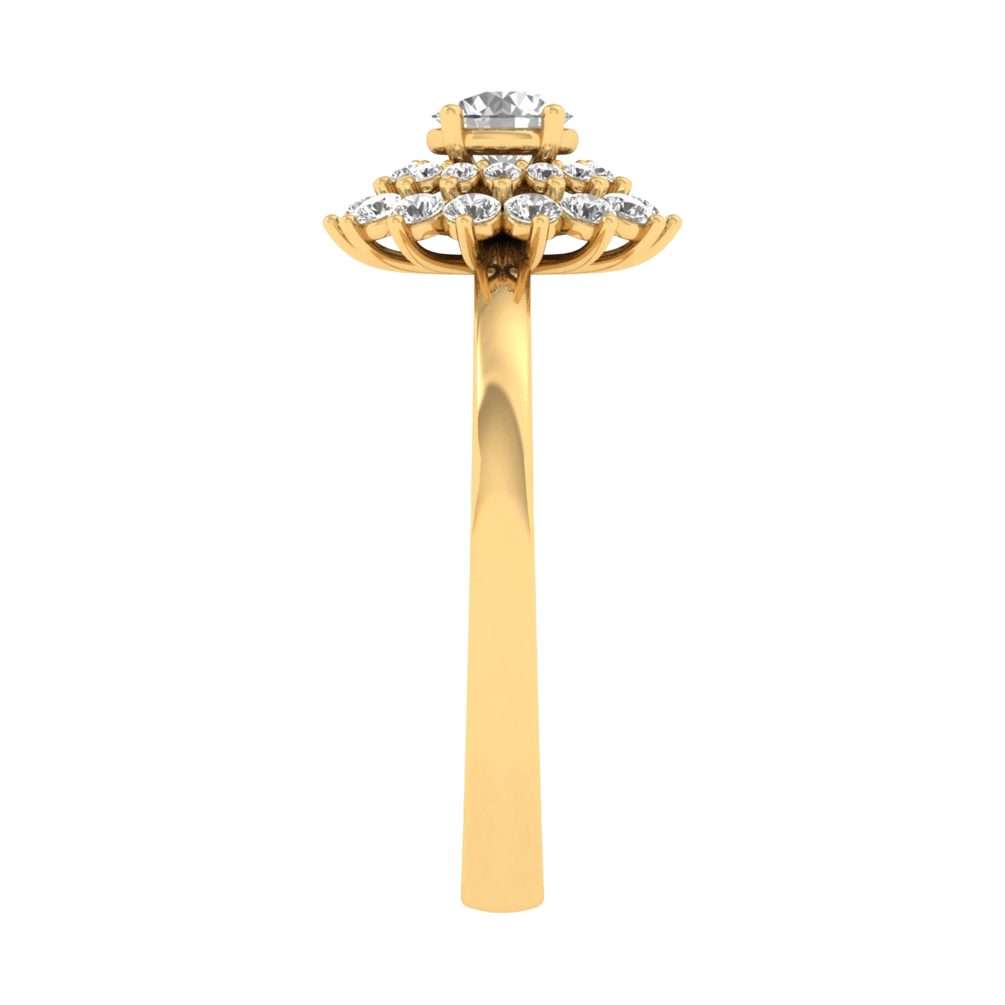 Entourage ring met ronde diamanten 0,7 karaat