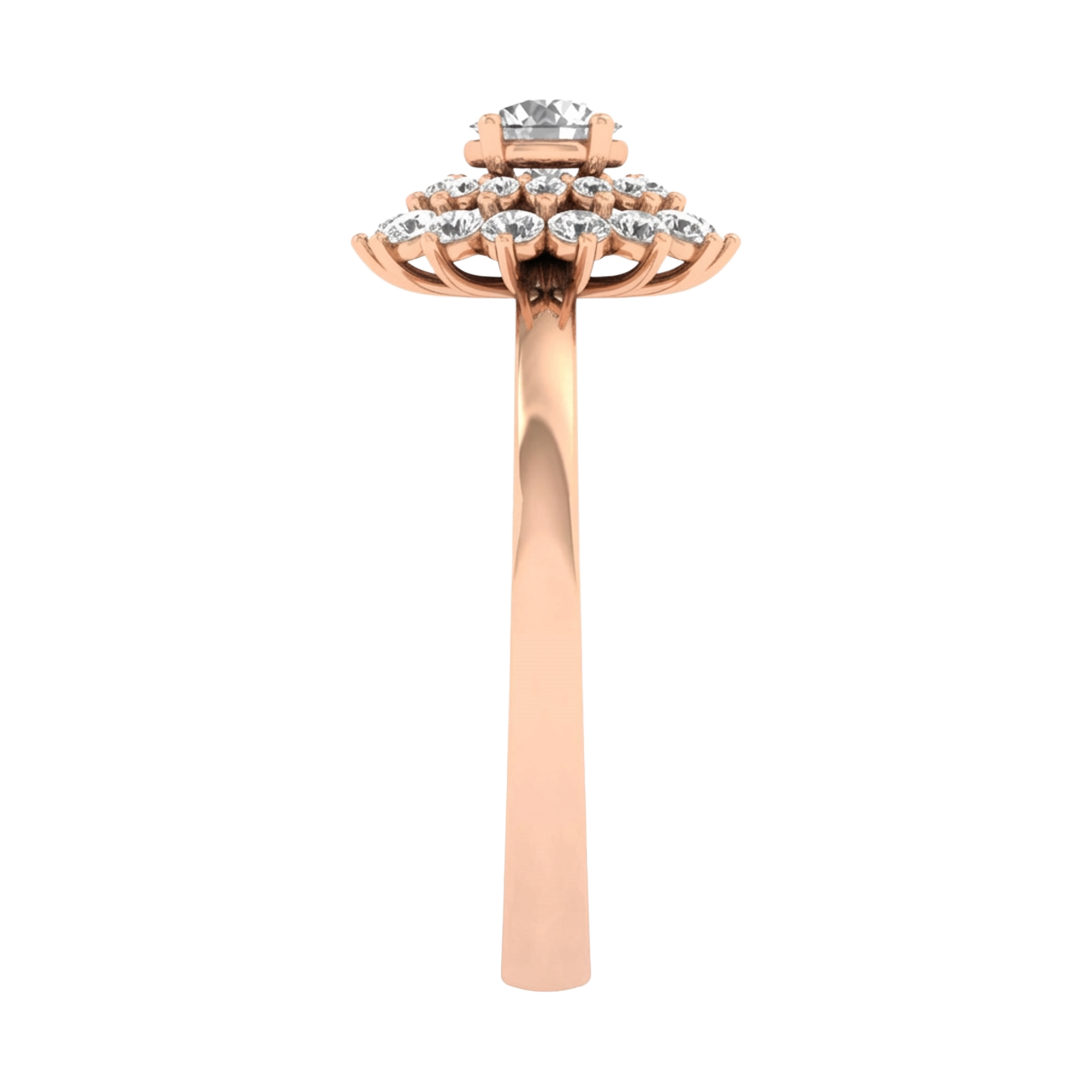 Entourage ring met ronde diamanten 0,7 karaat