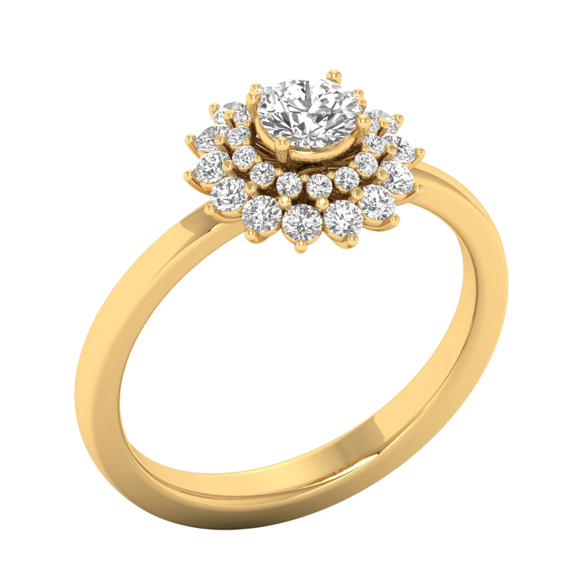 Entourage ring met ronde diamanten 0,7 karaat