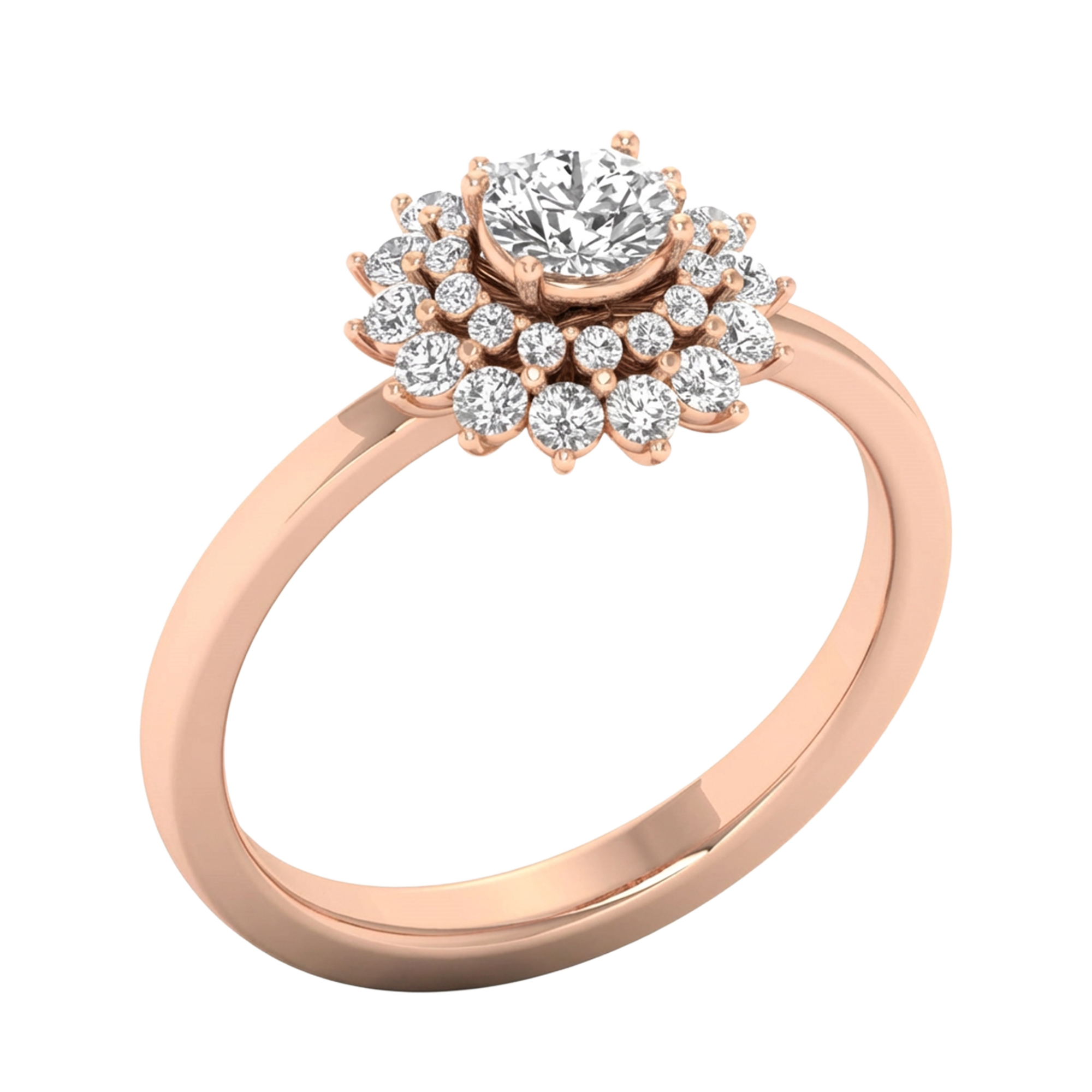 Entourage ring met ronde diamanten 0,7 karaat