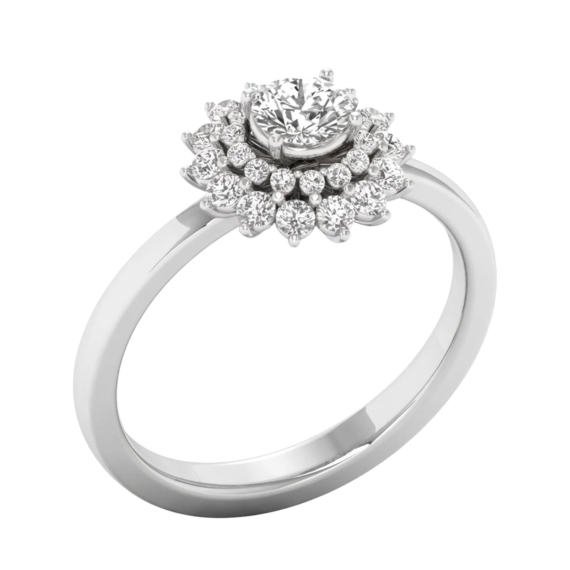 Entourage ring met ronde diamanten 0,7 karaat