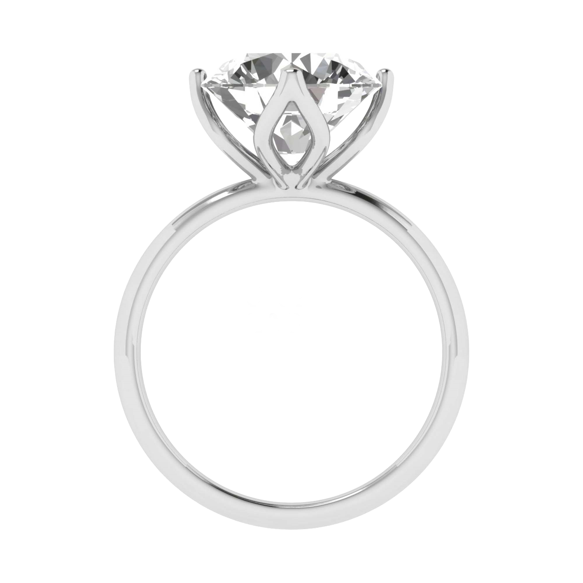 Solitaire Ring met Ruitvormige Pootjes en Grote Diamant 3,7 karaat