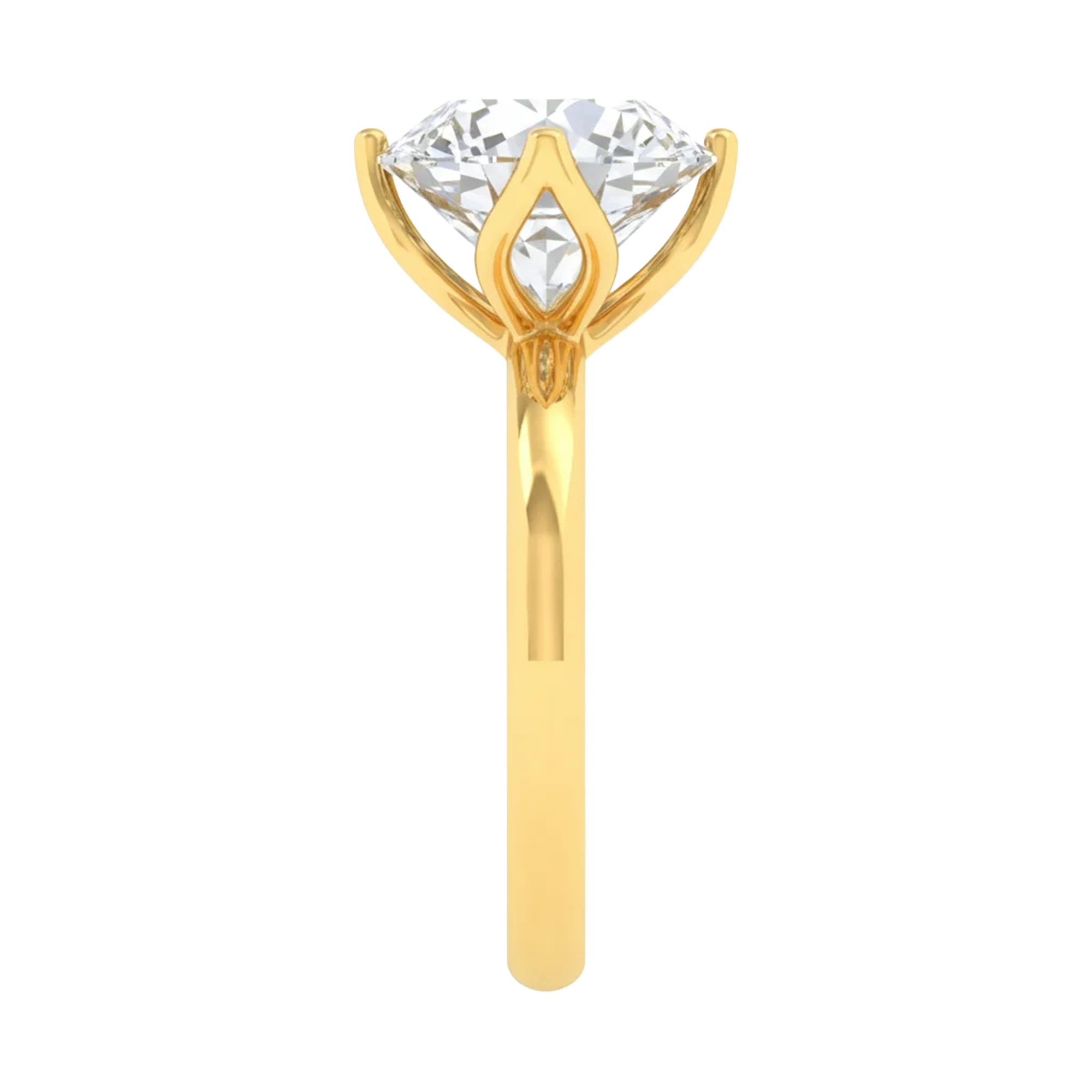 Solitaire Ring met Ruitvormige Pootjes en Grote Diamant 3,7 karaat