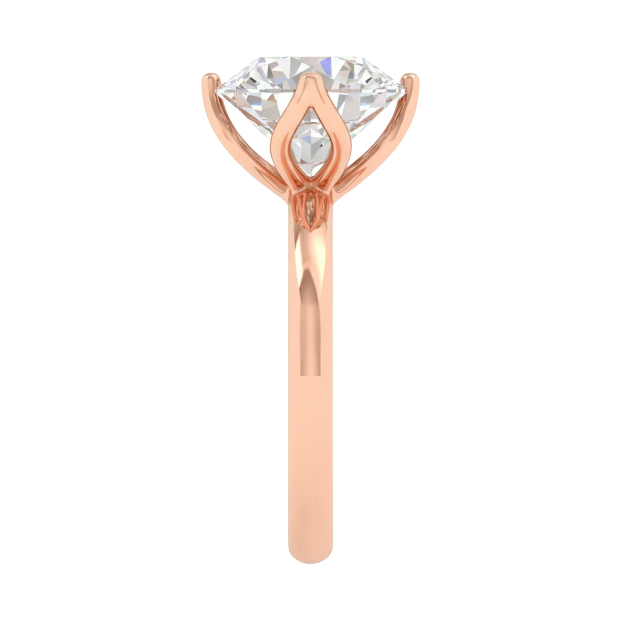 Solitaire Ring met Ruitvormige Pootjes en Grote Diamant 3,7 karaat