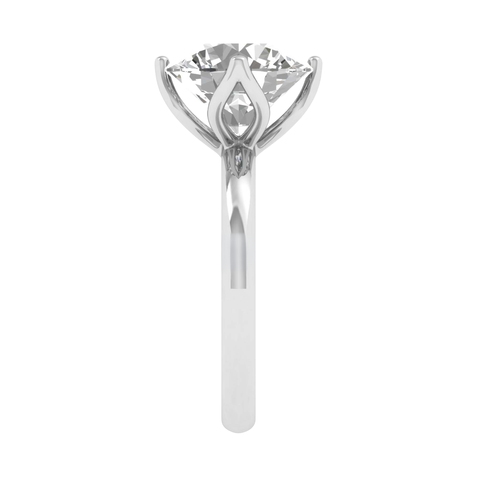 Solitaire Ring met Ruitvormige Pootjes en Grote Diamant 3,7 karaat