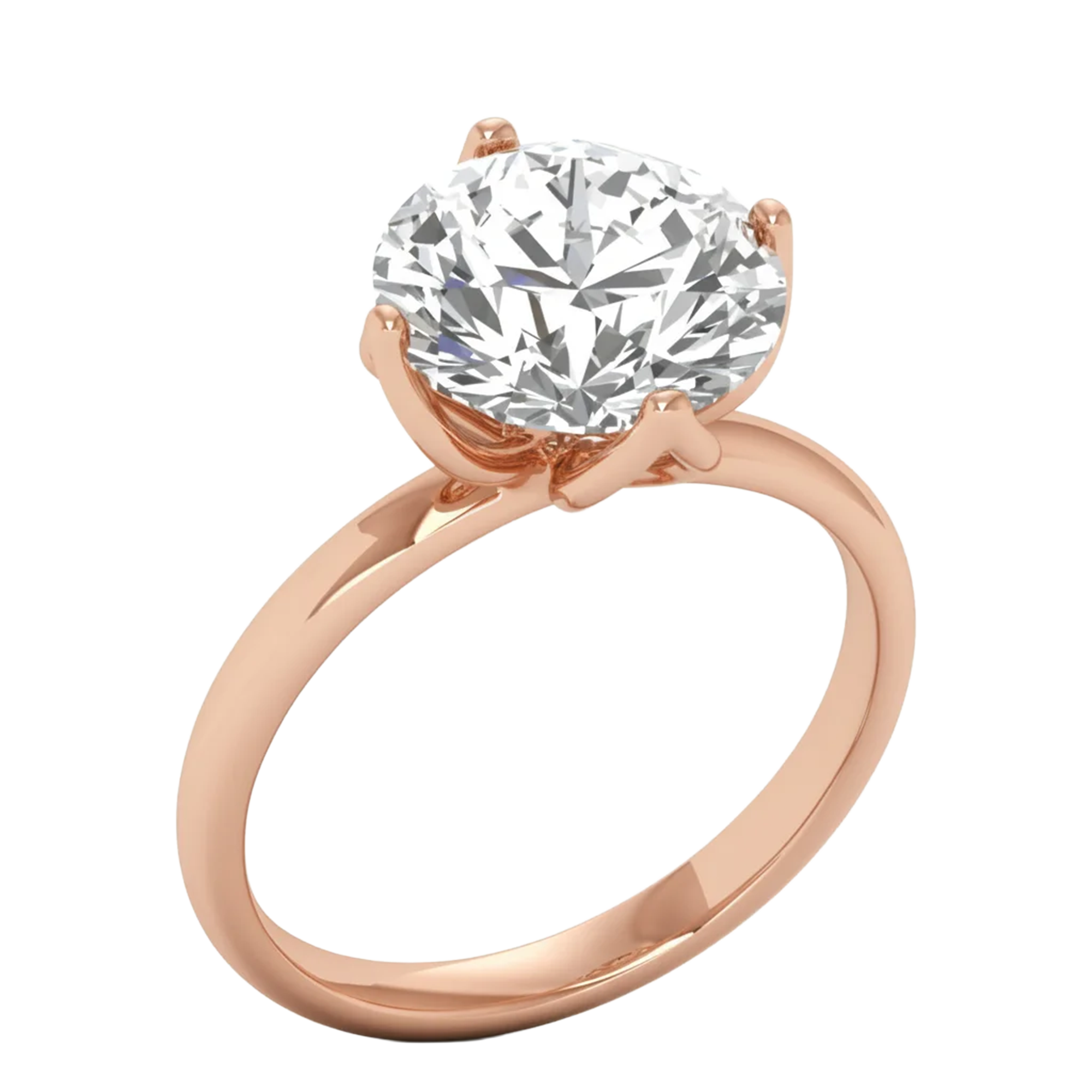 Solitaire Ring met Ruitvormige Pootjes en Grote Diamant 3,7 karaat