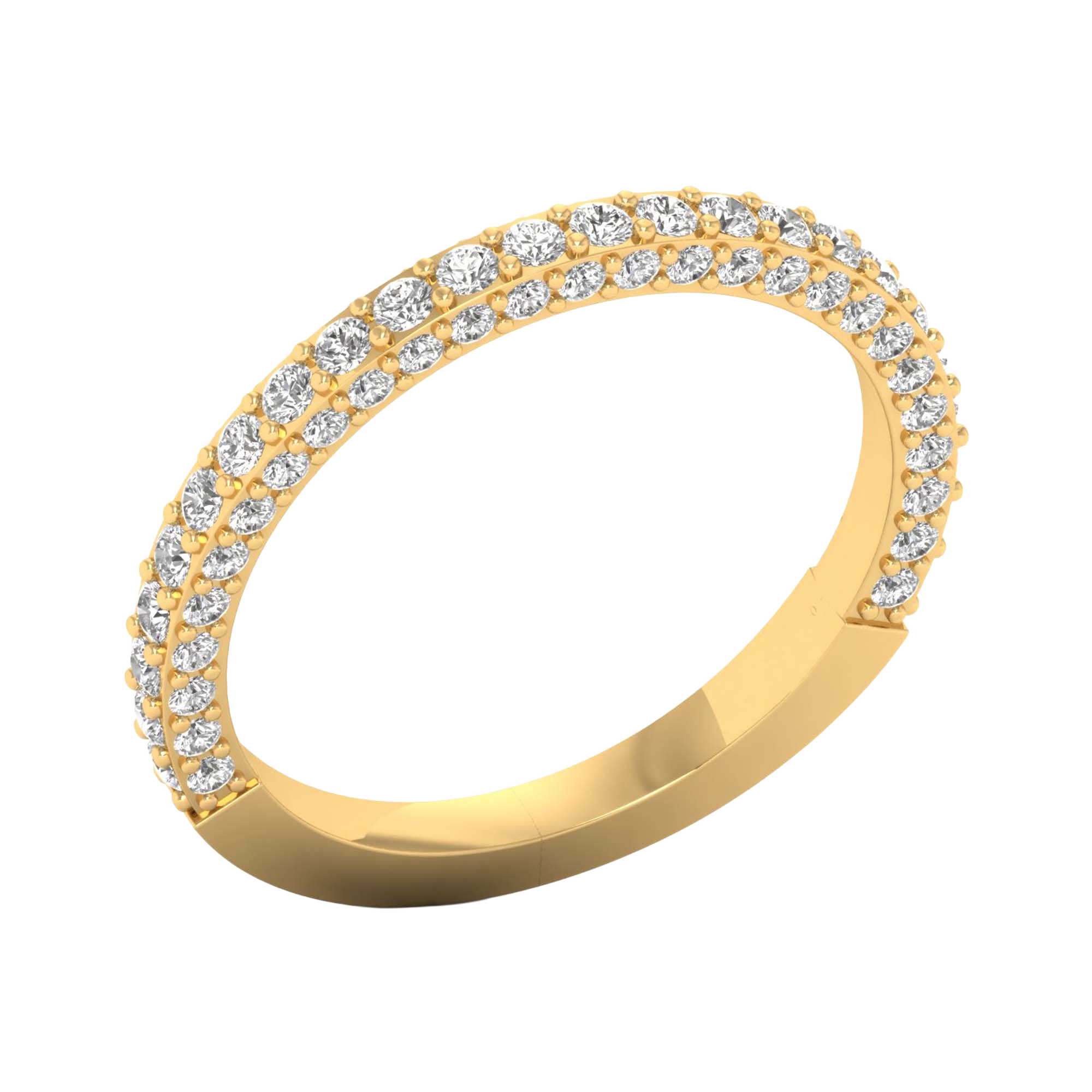 Pavé ring met driezijdige pavé‑band 0.8 karaat