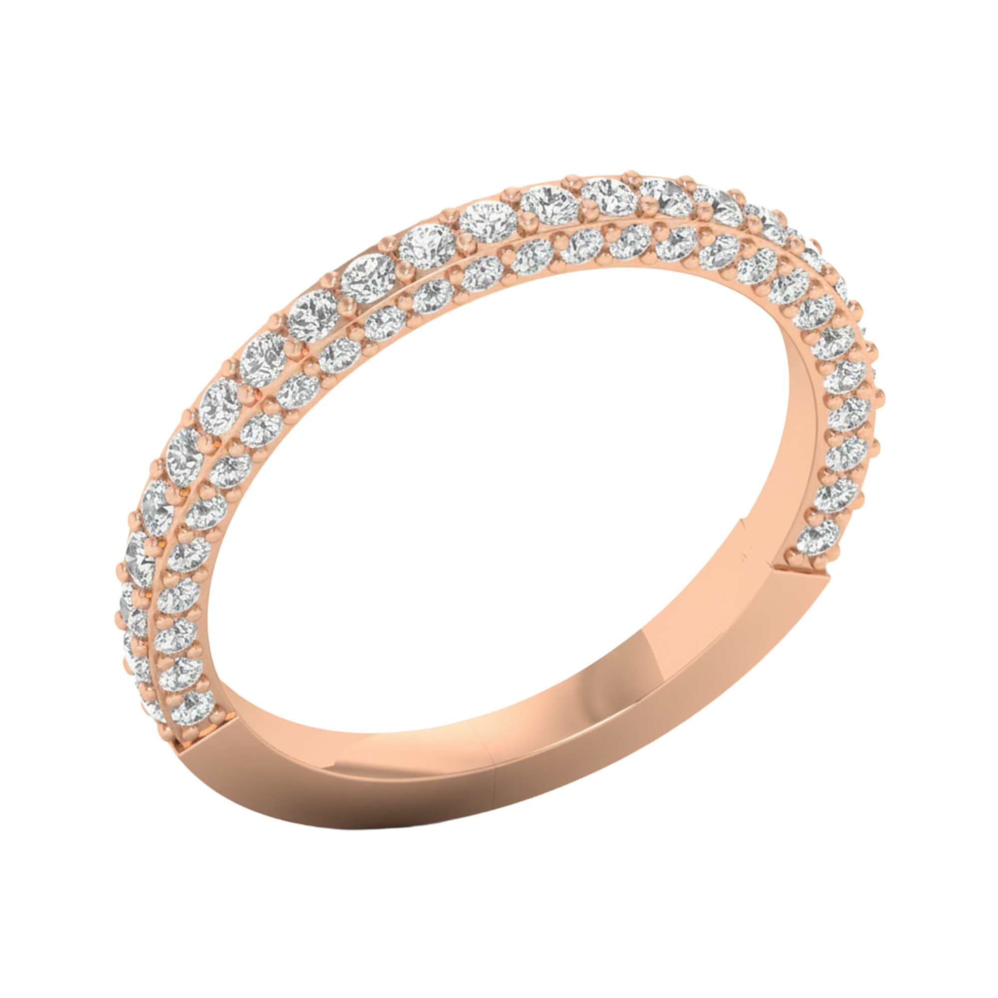 Pavé ring met driezijdige pavé‑band 0.8 karaat