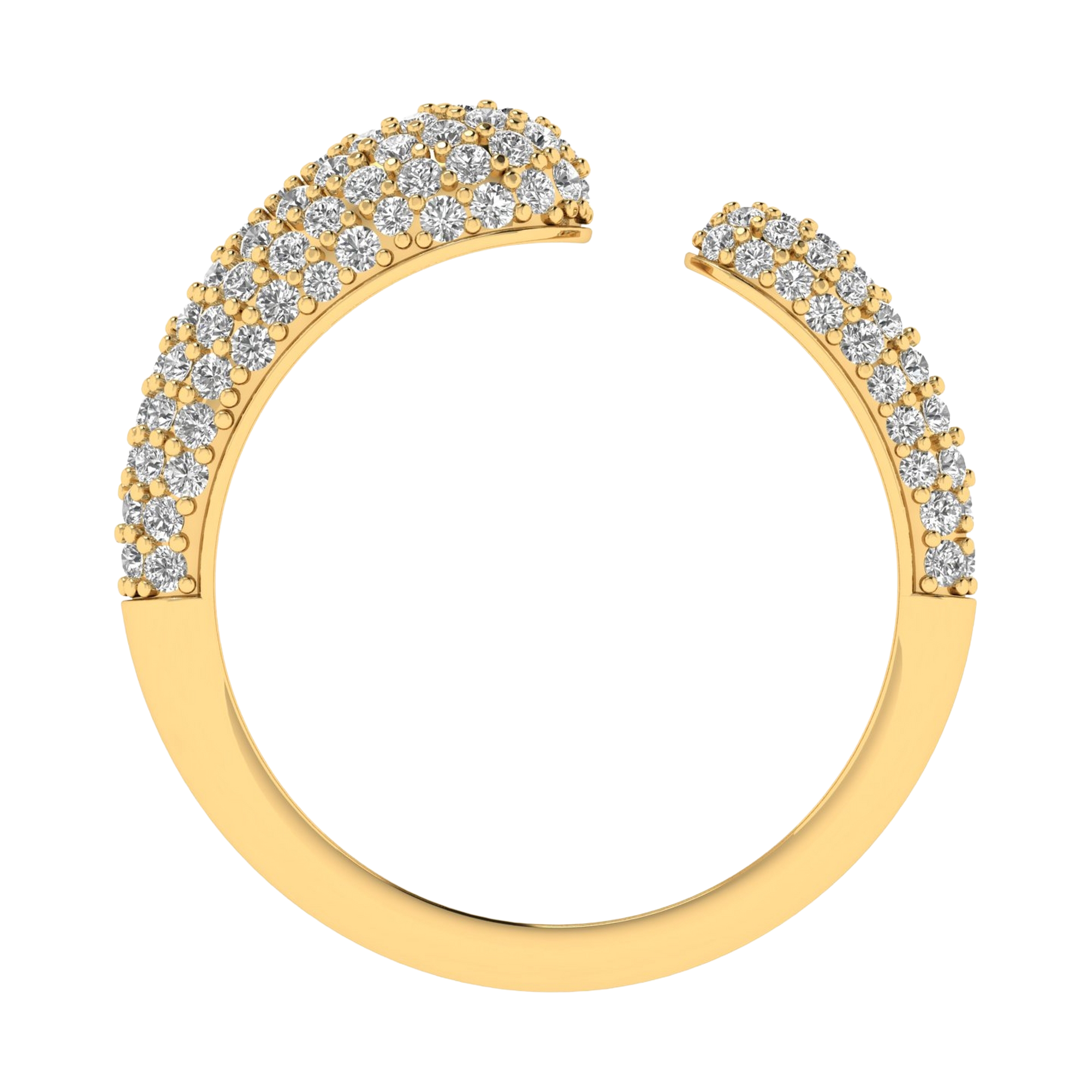 Open pavé ring met ronde diamanten 0.83 karaat