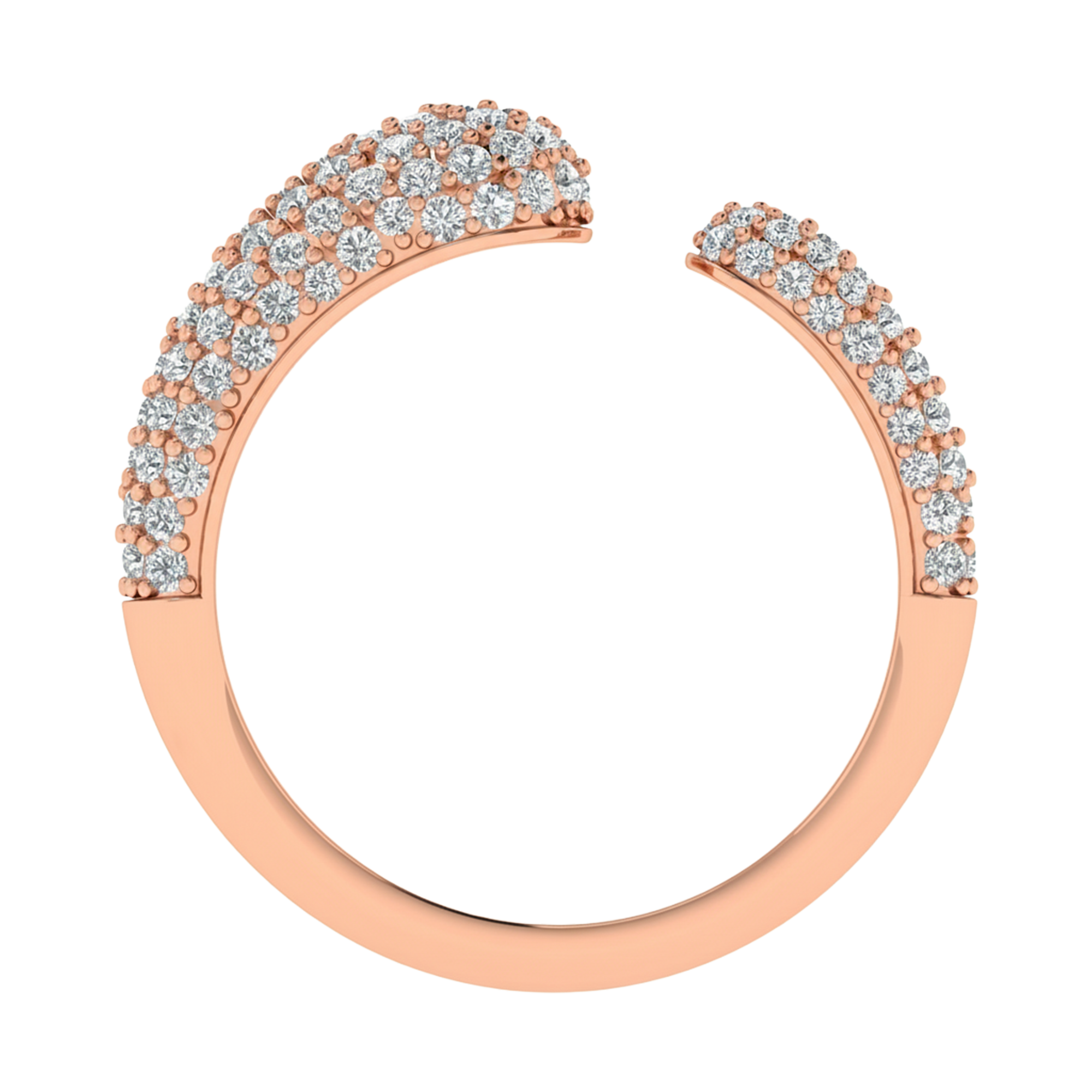 Open pavé ring met ronde diamanten 0.83 karaat