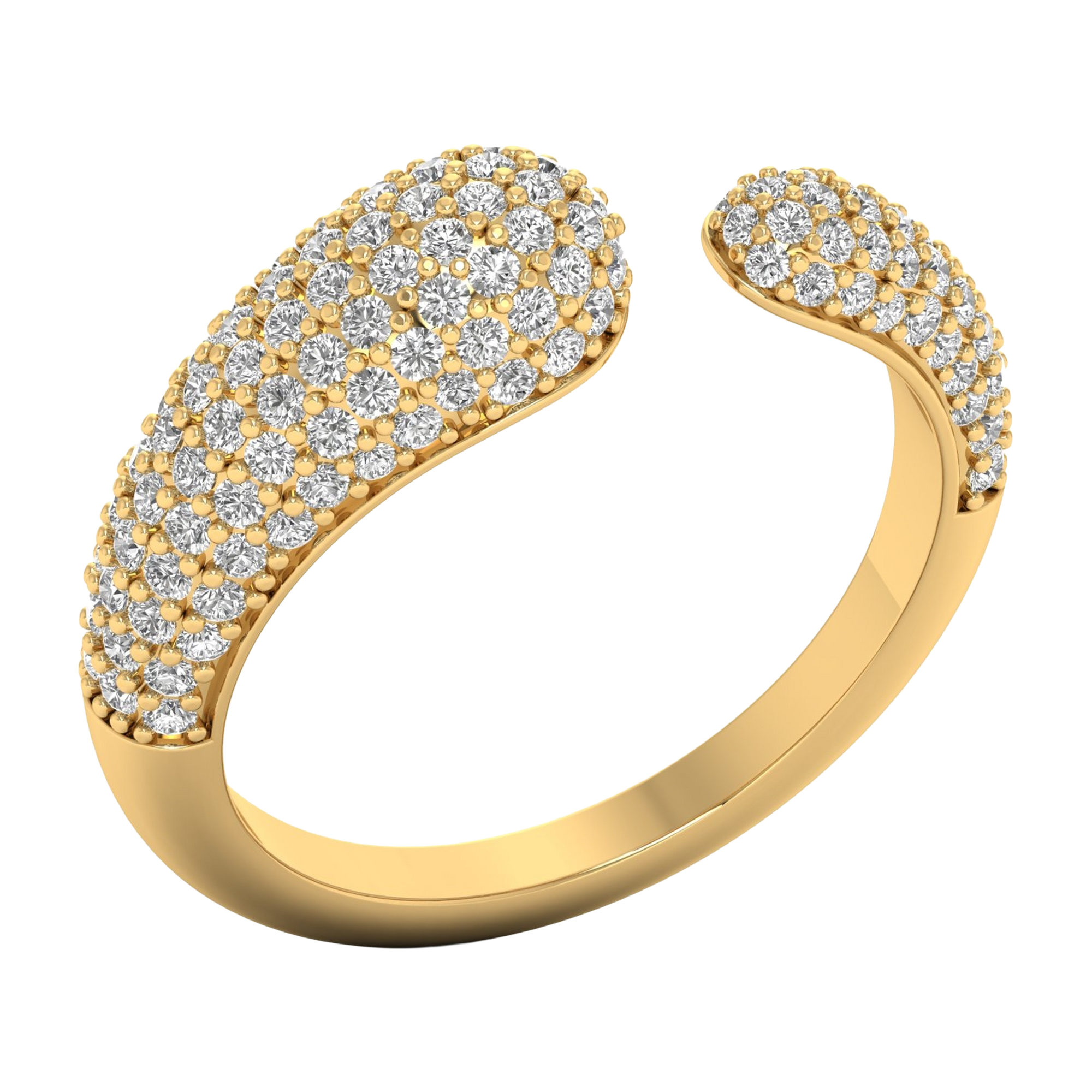 Open pavé ring met ronde diamanten 0.83 karaat