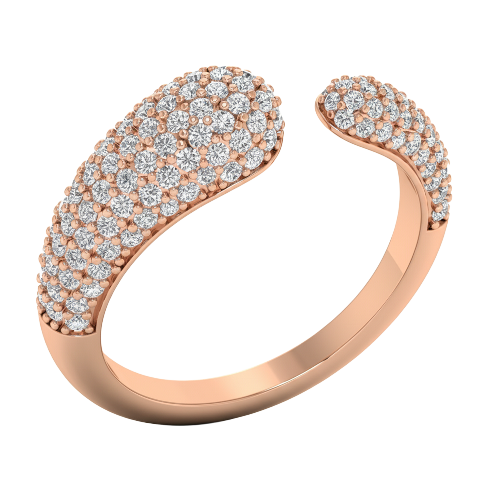 Open pavé ring met ronde diamanten 0.83 karaat