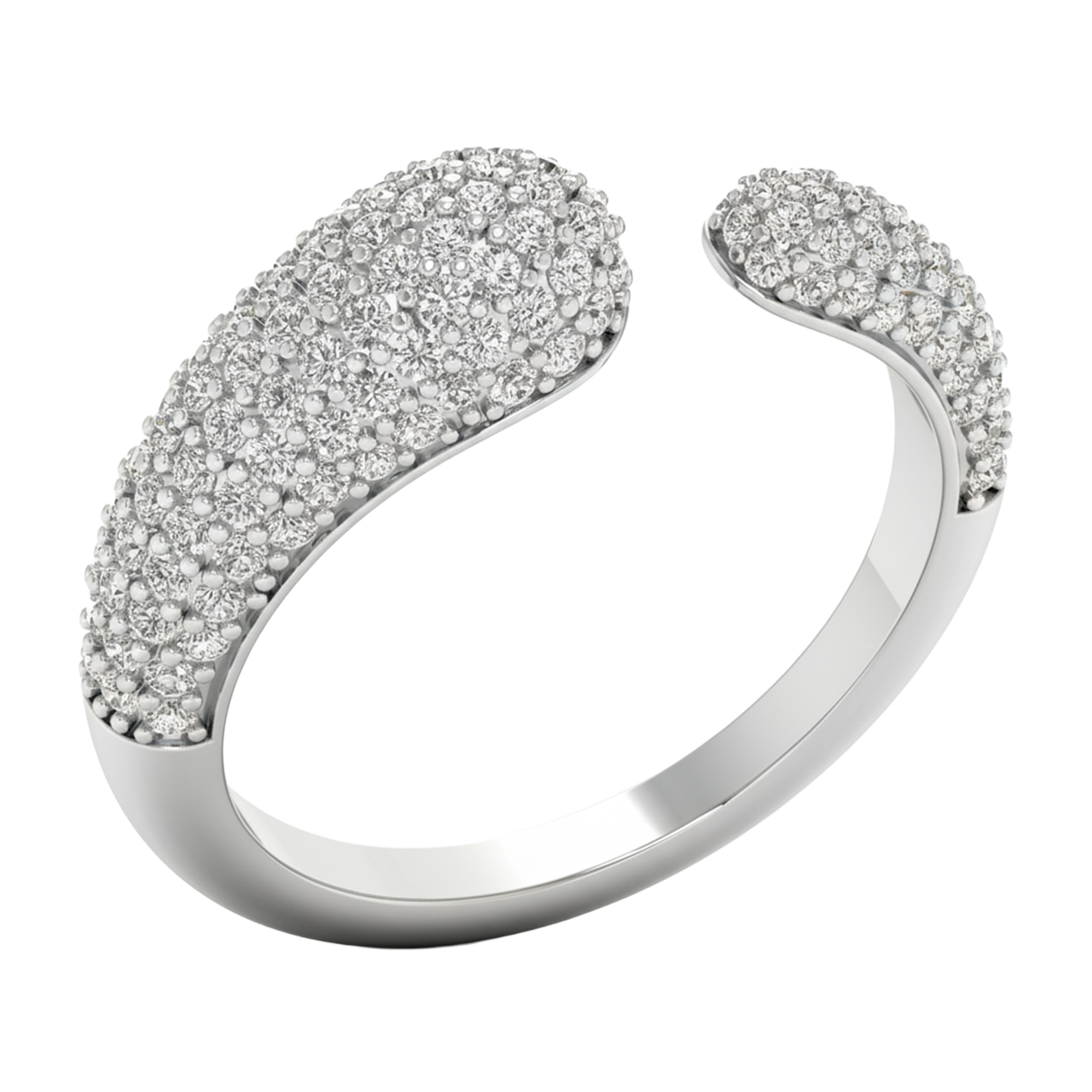 Open pavé ring met ronde diamanten 0.83 karaat
