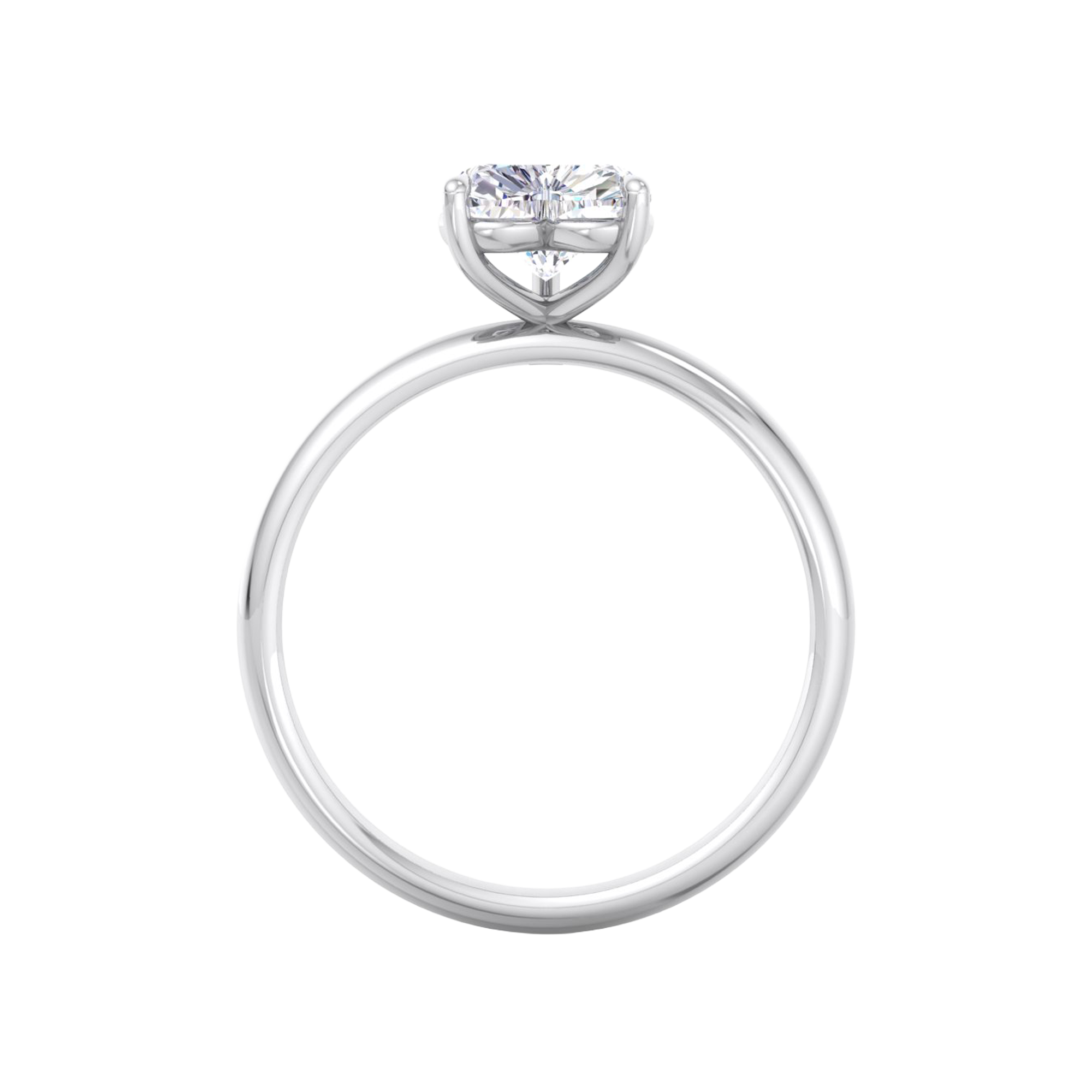 Solitaire hart vormige diamant met ronde band 2 karaat